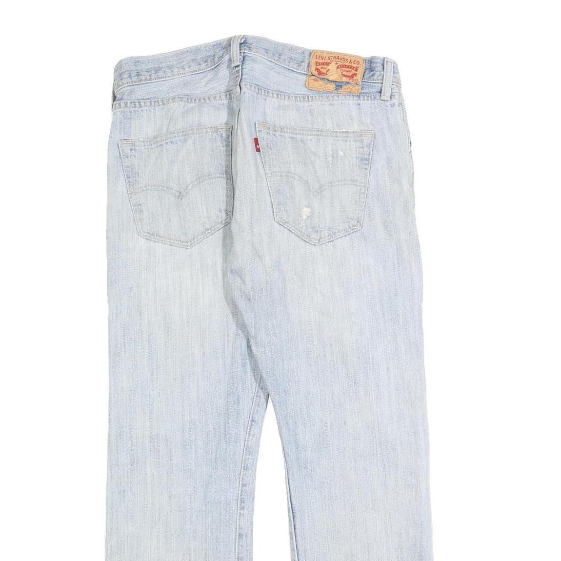 LEVI'S 501 Mens Jeans Blue Regular Straight Denim Light W32 L27 Button Cotton