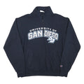 CHAMPION Mens Navy University Of San Diego 1/4 Zip Sweatshirt L Pullover Cotton