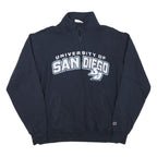 CHAMPION Mens Navy University Of San Diego 1/4 Zip Sweatshirt L Pullover Cotton