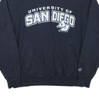CHAMPION Mens Navy University Of San Diego 1/4 Zip Sweatshirt L Pullover Cotton