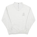 PROMODORO Mens Light Grey 1/4 Zip Sweatshirt L Cotton Pullover Casual