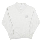 PROMODORO Mens Light Grey 1/4 Zip Sweatshirt L Cotton Pullover Casual