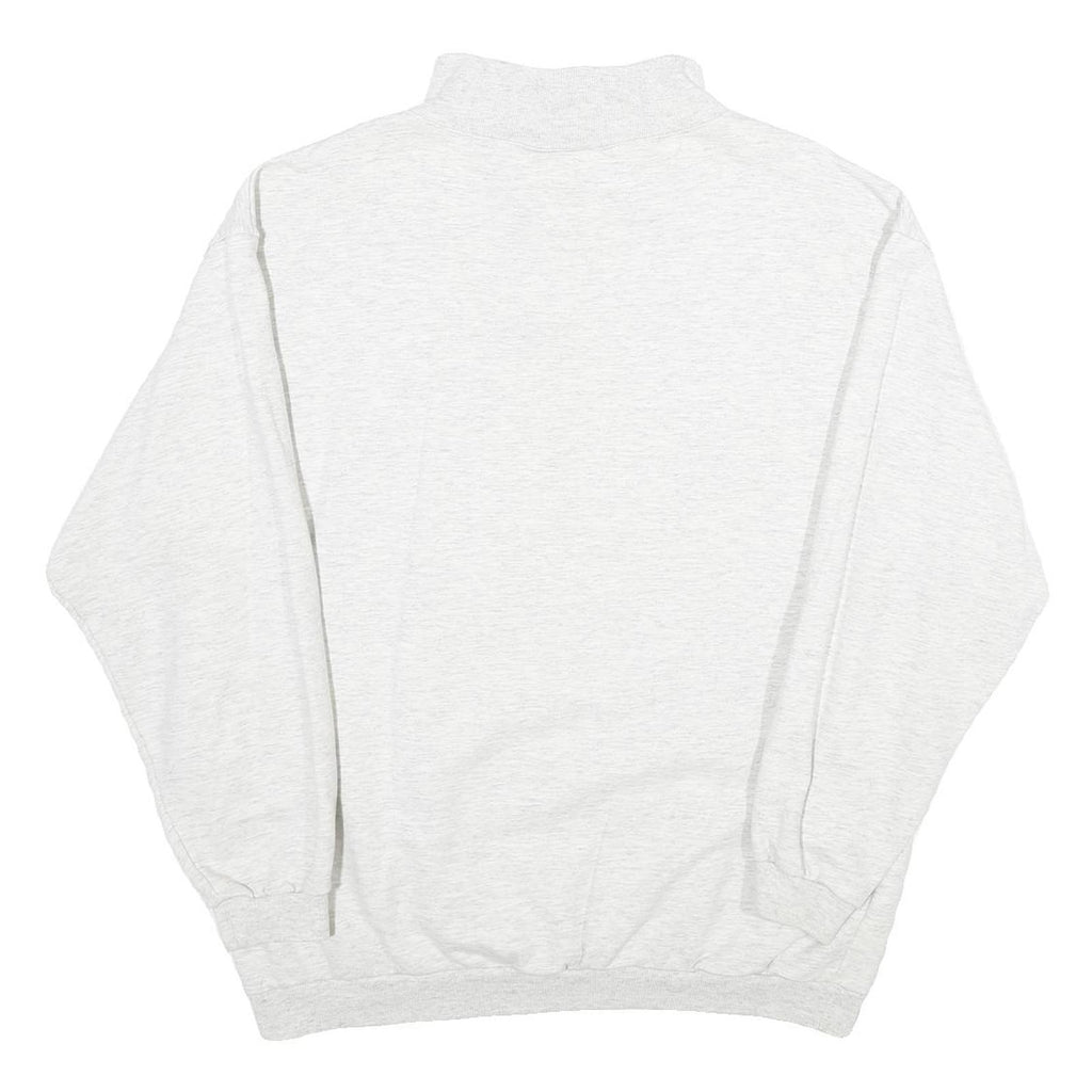 PROMODORO Mens Light Grey 1/4 Zip Sweatshirt L Cotton Pullover Casual