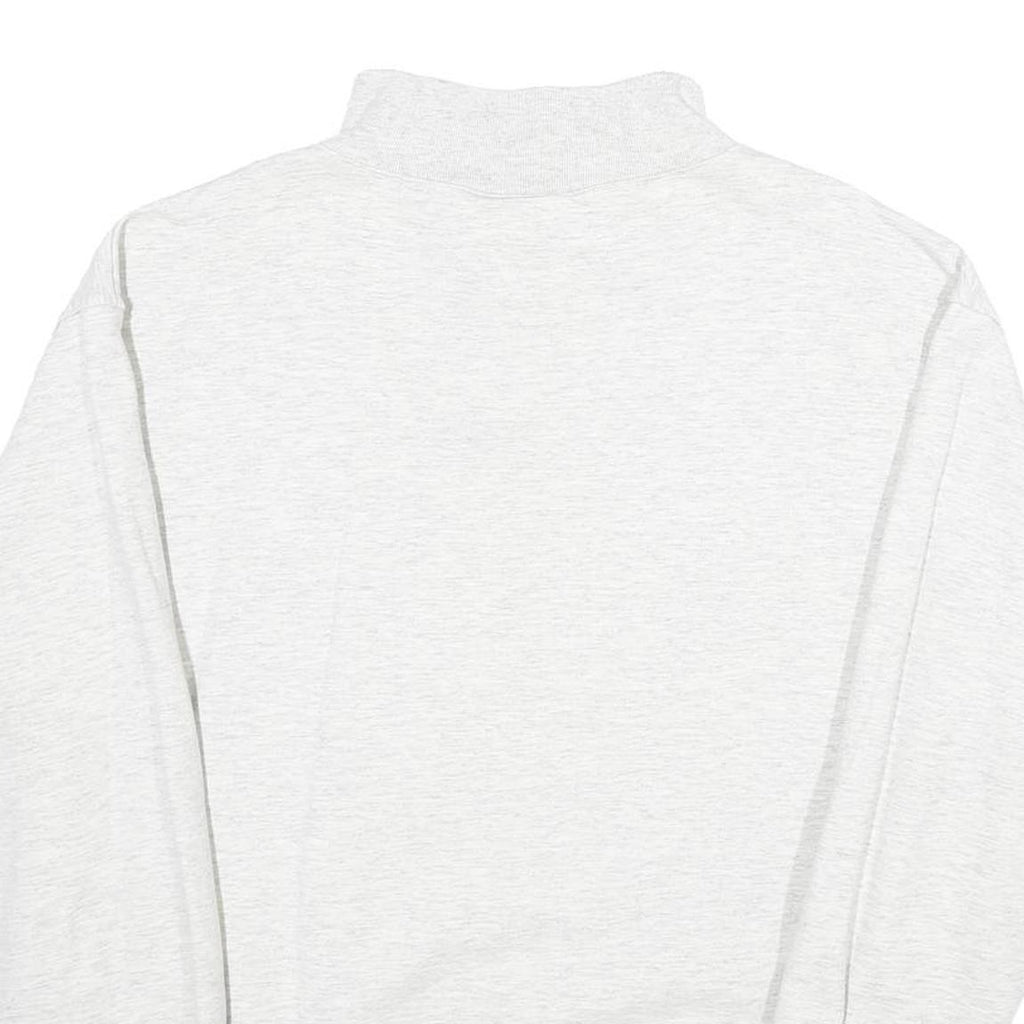 PROMODORO Mens Light Grey 1/4 Zip Sweatshirt L Cotton Pullover Casual