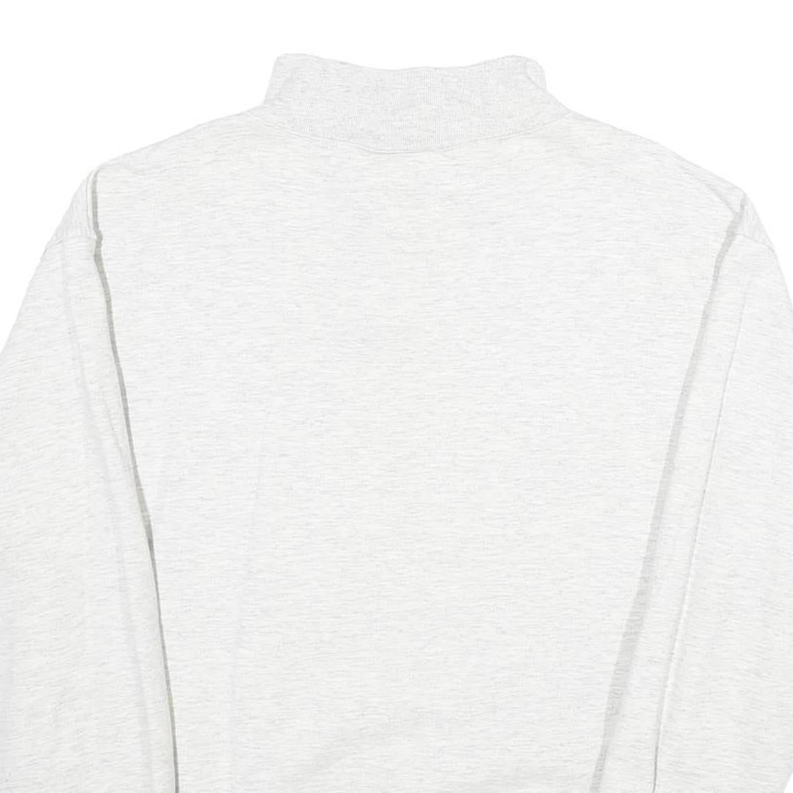 PROMODORO Mens Light Grey 1/4 Zip Sweatshirt L Cotton Pullover Casual