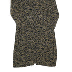 Womens Black & Beige Printed Day Polyester Dress S Abstract Pattern Long Sleeve