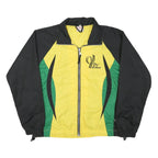 R-TEX Mens Yellow & Green Colourblock Zip Jacket M Polyester Blend Sports Logo