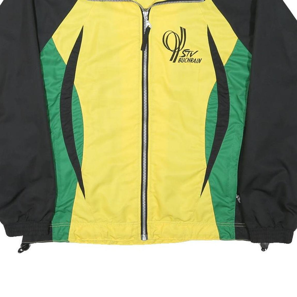 R-TEX Mens Yellow & Green Colourblock Zip Jacket M Polyester Blend Sports Logo