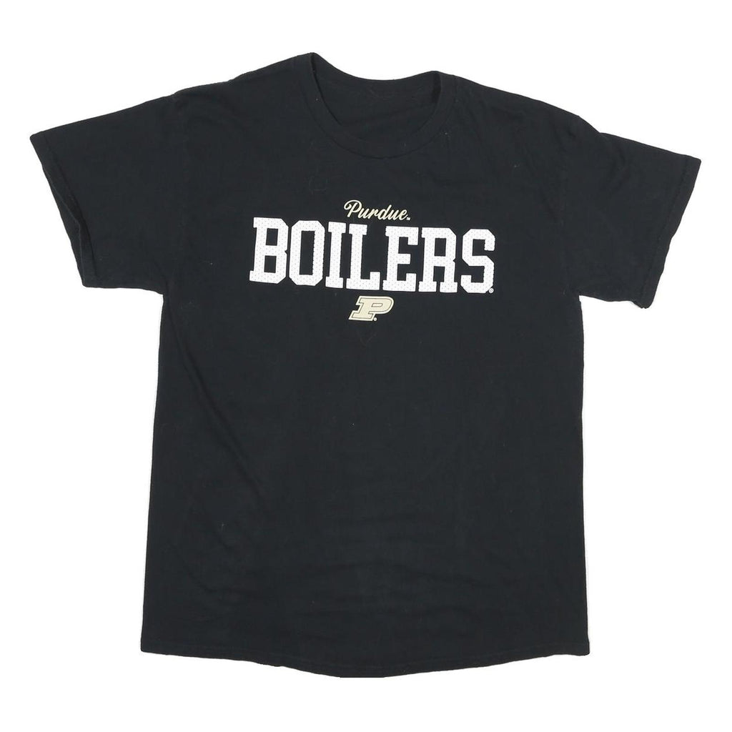 Mens Black Purdue Boilers Graphic T-Shirt M Short Sleeve Crew Neck Cotton Blend
