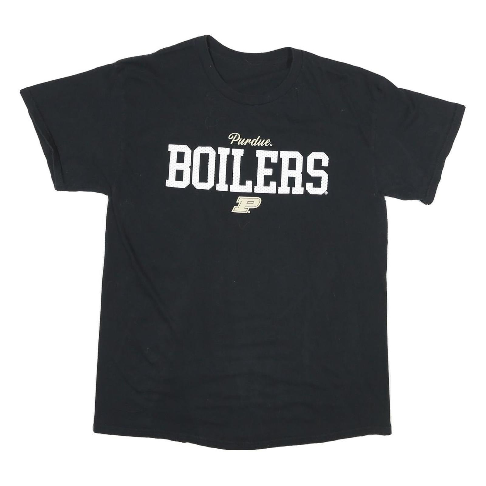 Mens Black Purdue Boilers Graphic T-Shirt M Short Sleeve Crew Neck Cotton Blend