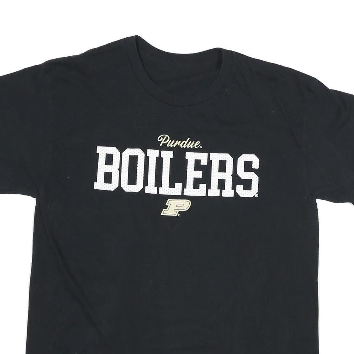 Mens Black Purdue Boilers Graphic T-Shirt M Short Sleeve Crew Neck Cotton Blend