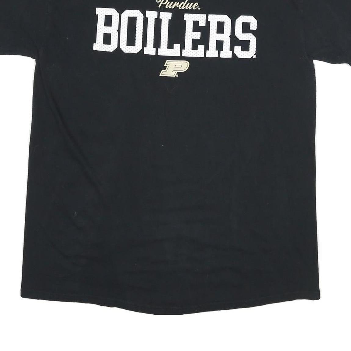 Mens Black Purdue Boilers Graphic T-Shirt M Short Sleeve Crew Neck Cotton Blend