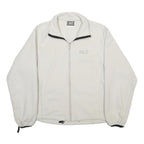 JACK WOLFSKIN Womens White Outdoor Jacket M Polyester Zip Fleece Lightweight