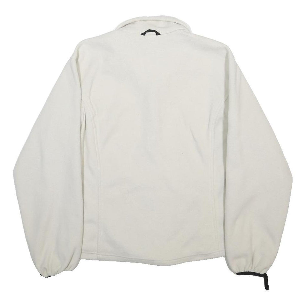JACK WOLFSKIN Womens White Outdoor Jacket M Polyester Zip Fleece Lightweight