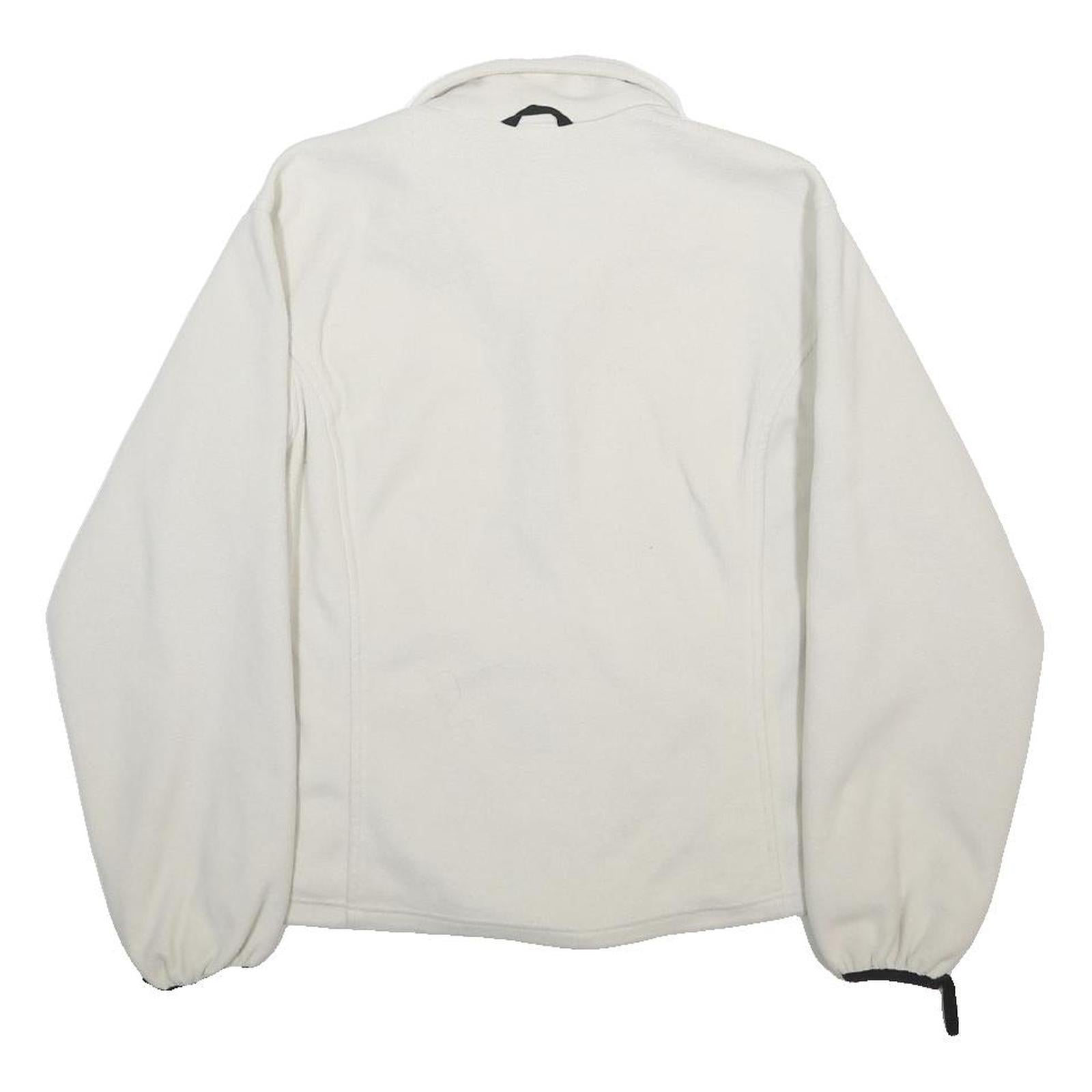 JACK WOLFSKIN Womens White Outdoor Jacket M Polyester Zip Fleece Lightweight