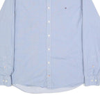 TOMMY HILFIGER Mens Blue Button-Down Shirt XL Classic Cotton Long Sleeve Smart