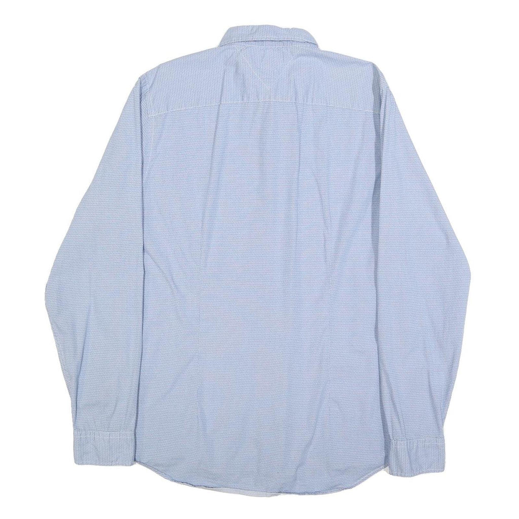 TOMMY HILFIGER Mens Blue Button-Down Shirt XL Classic Cotton Long Sleeve Smart