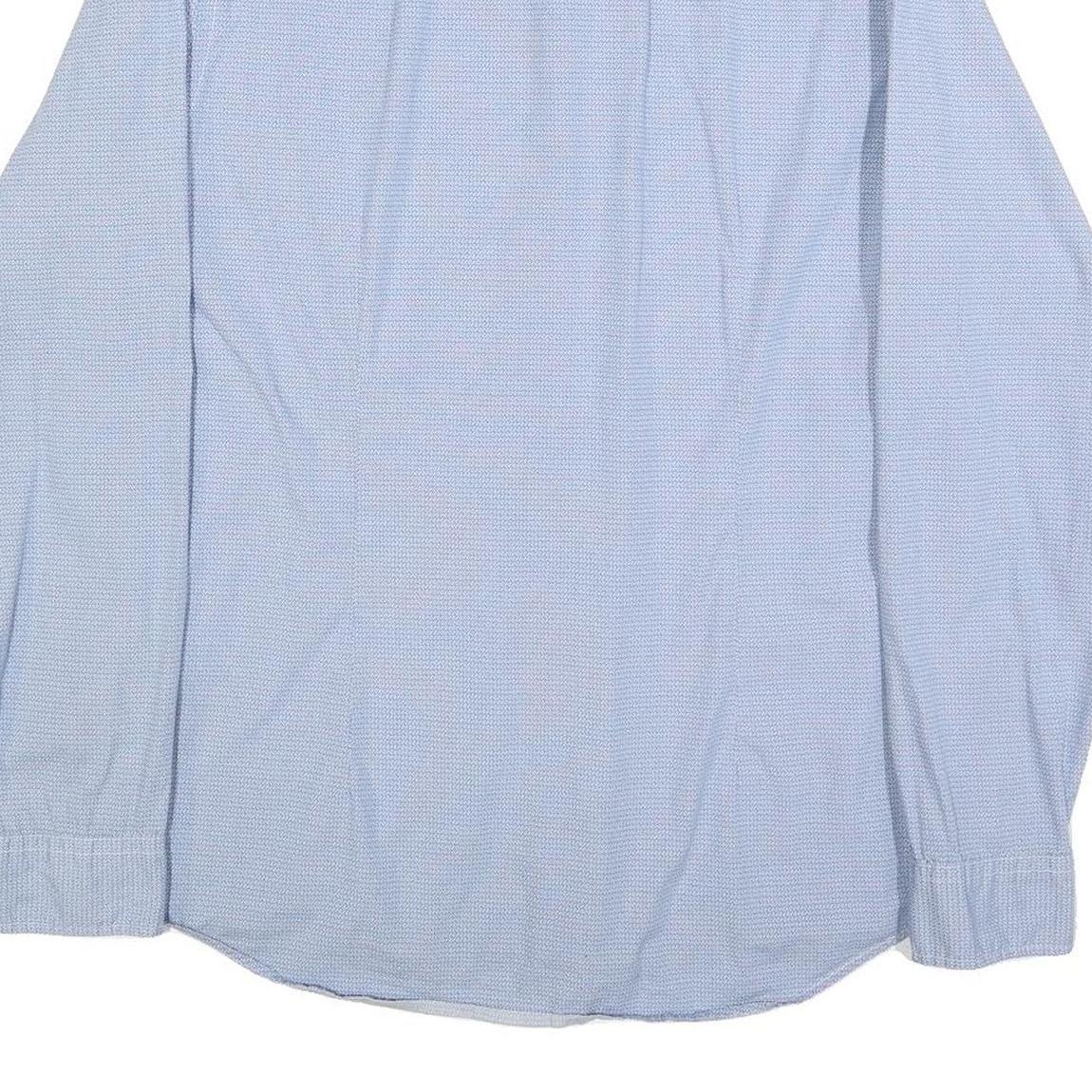 TOMMY HILFIGER Mens Blue Button-Down Shirt XL Classic Cotton Long Sleeve Smart