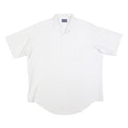 CAREER CLUB Mens White Stripe Shirt XL Polyester Blend Casual Button Front