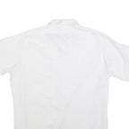 CAREER CLUB Mens White Stripe Shirt XL Polyester Blend Casual Button Front