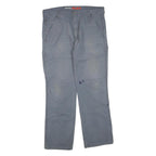 DICKIES Womens Cotton Blend Grey Regular Straight Trousers W36 L32 Workwear Zip