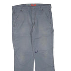 DICKIES Womens Cotton Blend Grey Regular Straight Trousers W36 L32 Workwear Zip