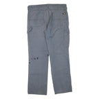DICKIES Womens Cotton Blend Grey Regular Straight Trousers W36 L32 Workwear Zip