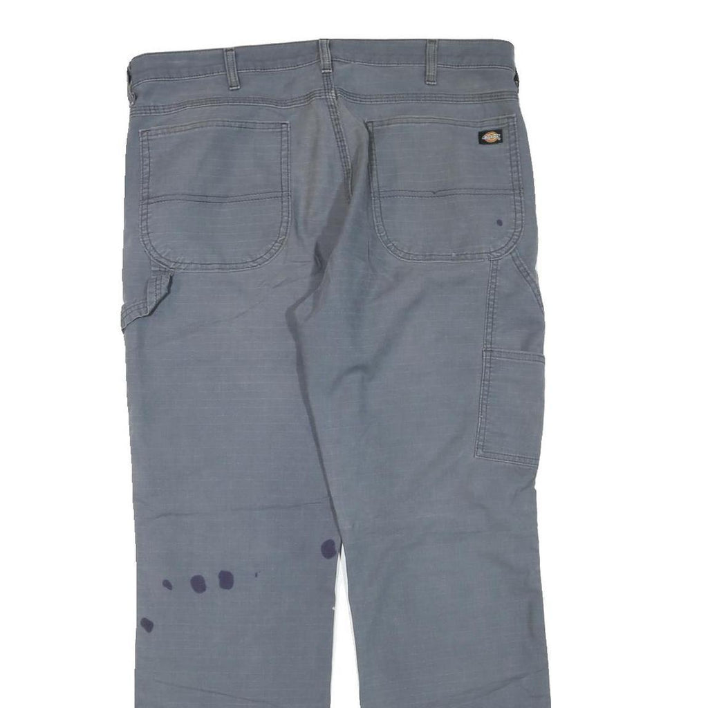DICKIES Womens Cotton Blend Grey Regular Straight Trousers W36 L32 Workwear Zip