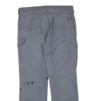 DICKIES Womens Cotton Blend Grey Regular Straight Trousers W36 L32 Workwear Zip