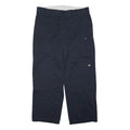 DICKIES Mens Polyester Blend Navy Regular Straight Trousers W38 L30 Workwear