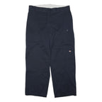 DICKIES Mens Polyester Blend Navy Regular Straight Trousers W38 L30 Workwear