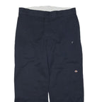 DICKIES Mens Polyester Blend Navy Regular Straight Trousers W38 L30 Workwear