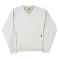 NIKE Mens White Polyester Blend V Neck Jacket XL Plain Casual Sportswear