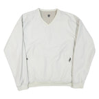 NIKE Mens White Polyester Blend V Neck Jacket XL Plain Casual Sportswear