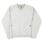 NIKE Mens White Polyester Blend V Neck Jacket XL Plain Casual Sportswear