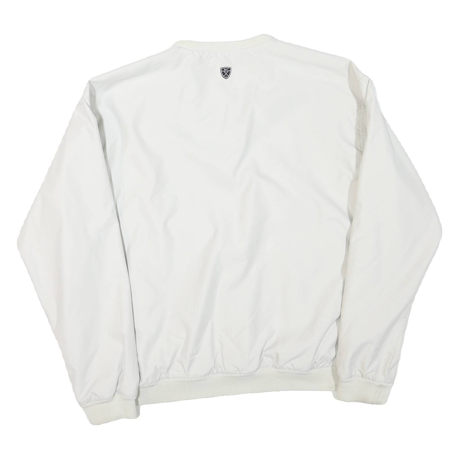 NIKE Mens White Polyester Blend V Neck Jacket XL Plain Casual Sportswear