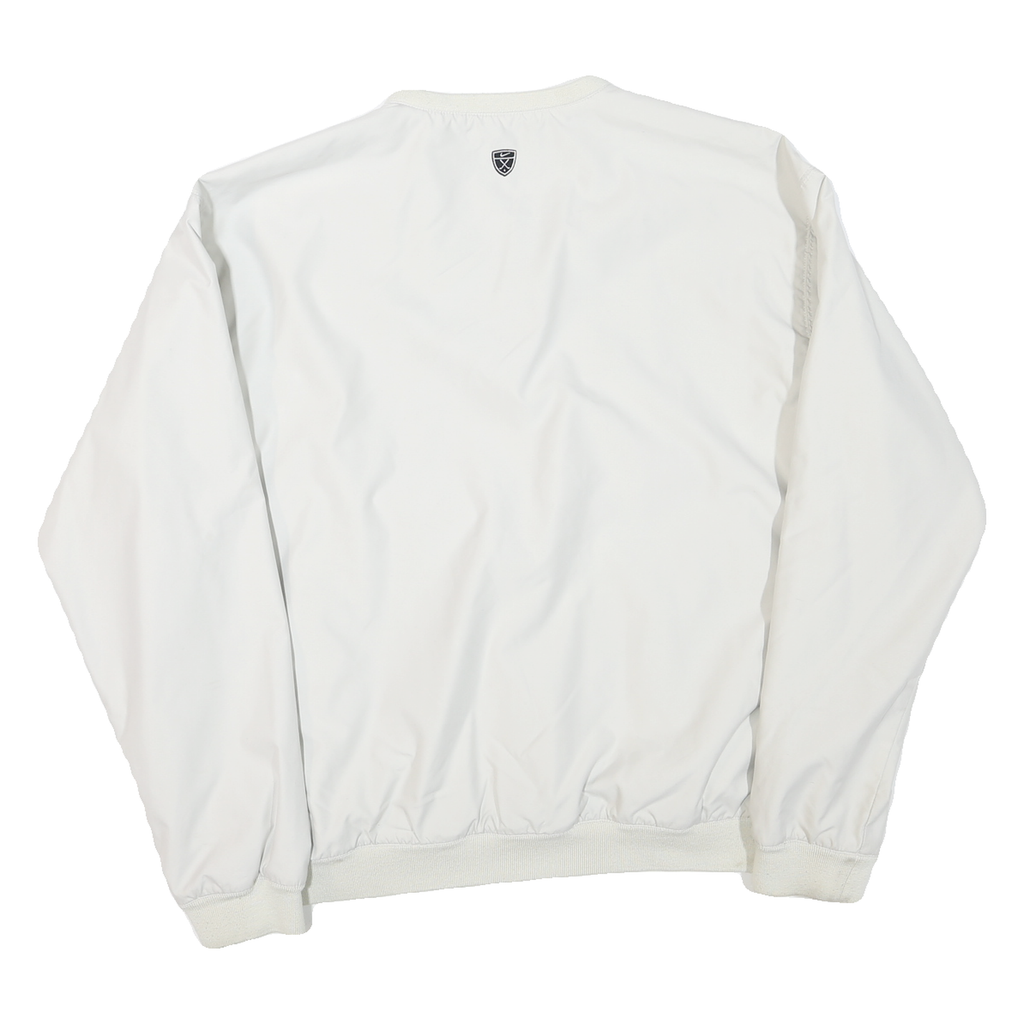 NIKE Mens White Polyester Blend V Neck Jacket XL Plain Casual Sportswear