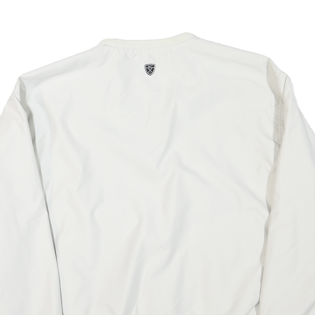 NIKE Mens White Polyester Blend V Neck Jacket XL Plain Casual Sportswear