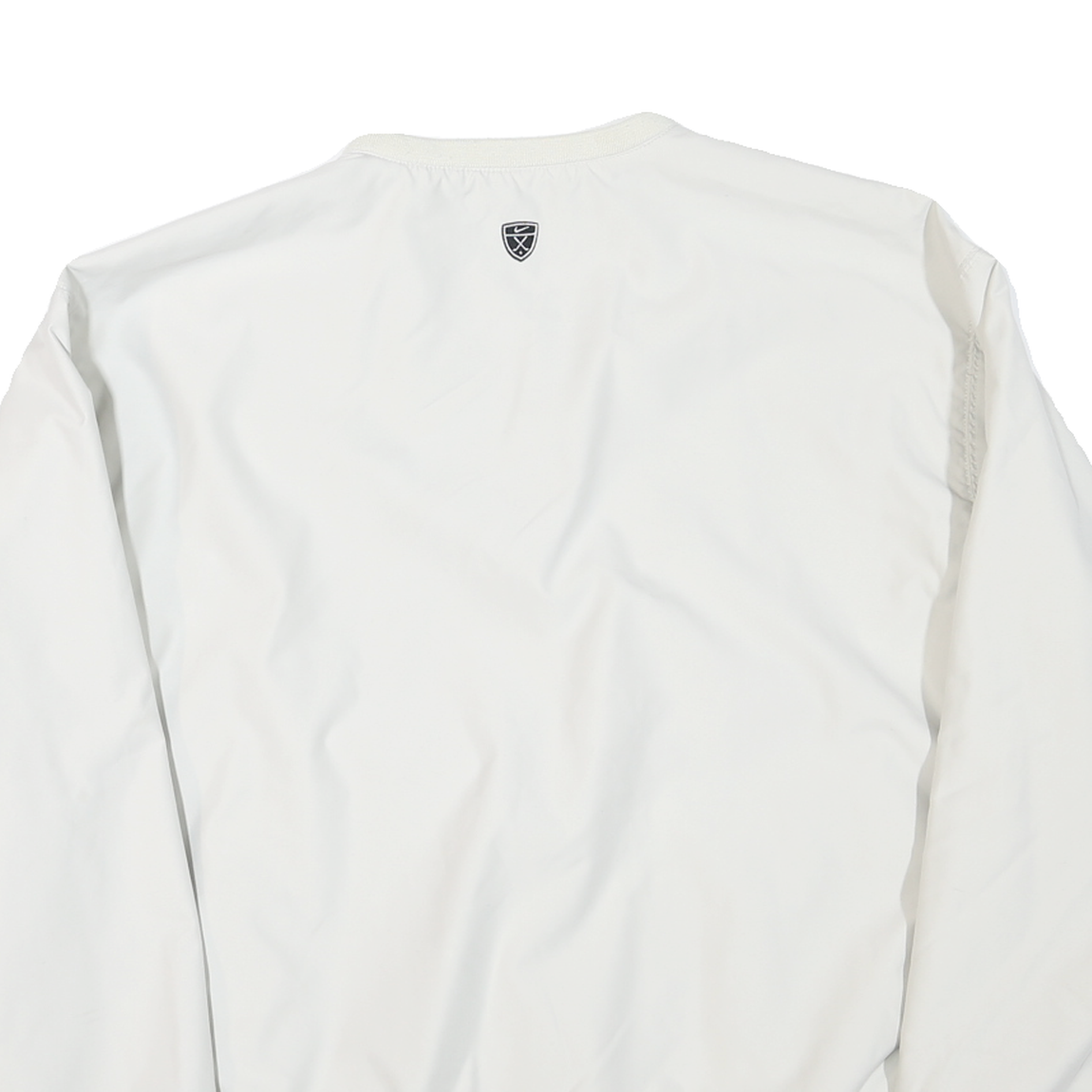 NIKE Mens White Polyester Blend V Neck Jacket XL Plain Casual Sportswear