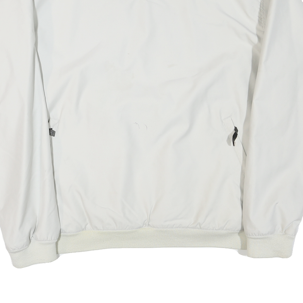 NIKE Mens White Polyester Blend V Neck Jacket XL Plain Casual Sportswear