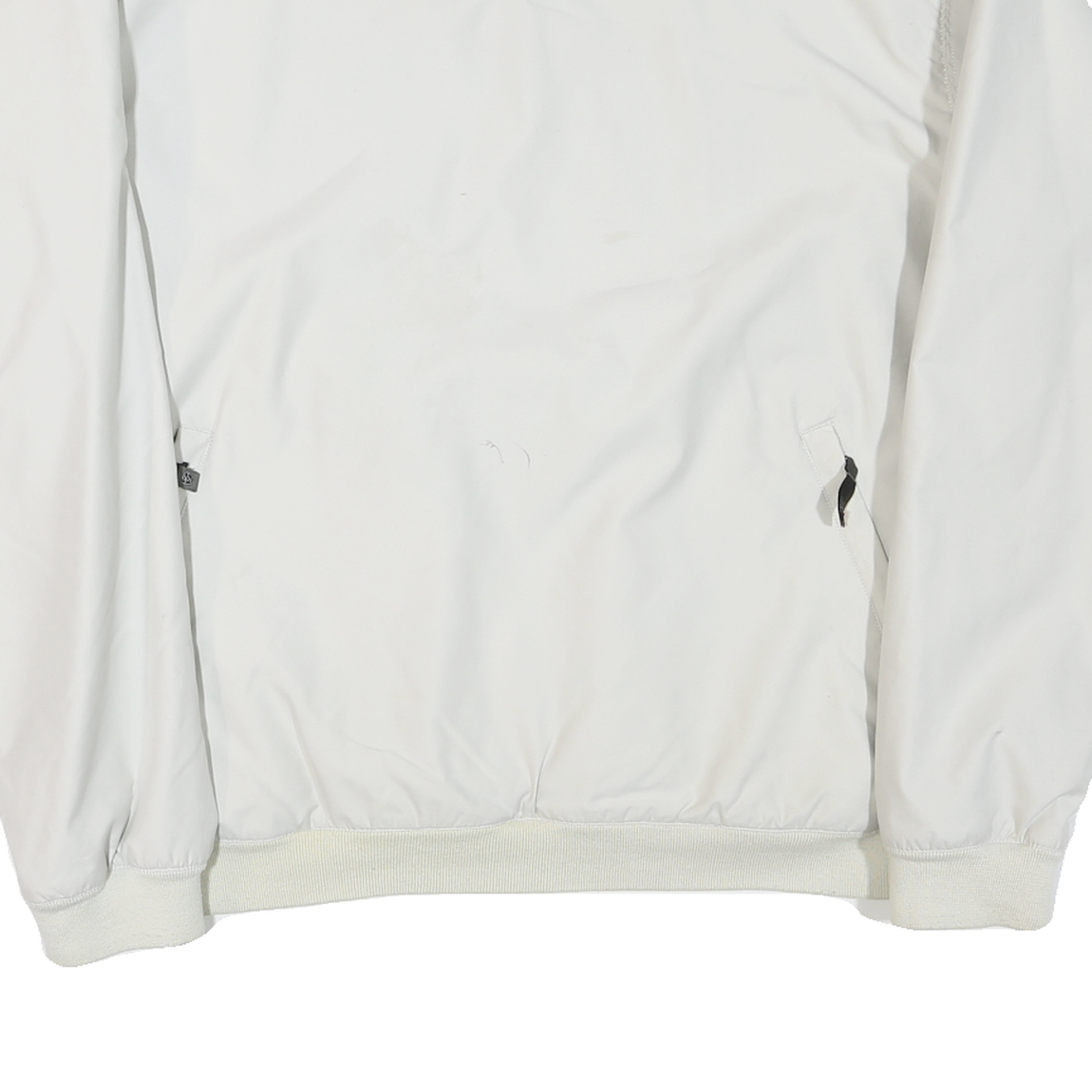 NIKE Mens White Polyester Blend V Neck Jacket XL Plain Casual Sportswear