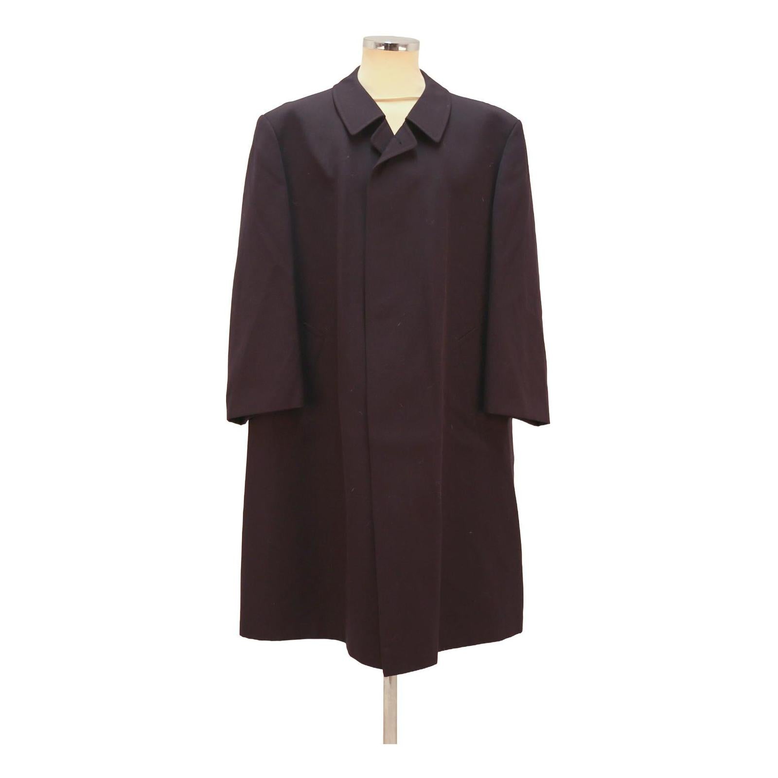 Mens Black Plain Classic Cotton Blend Button Jacket XL Casual Outerwear Coat