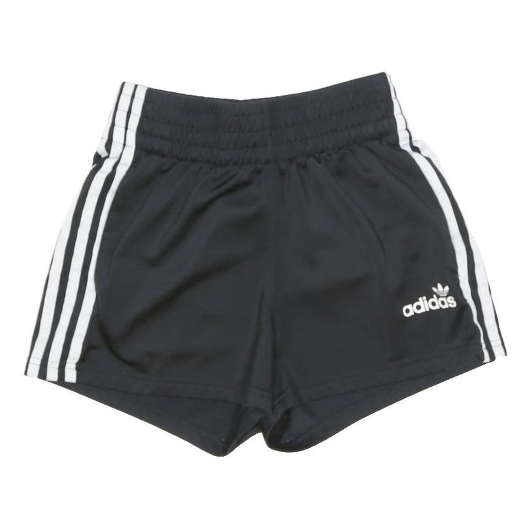ADIDAS ORIGINALS Womens Black Casual Shorts UK 4 W22 Polyester Stripe