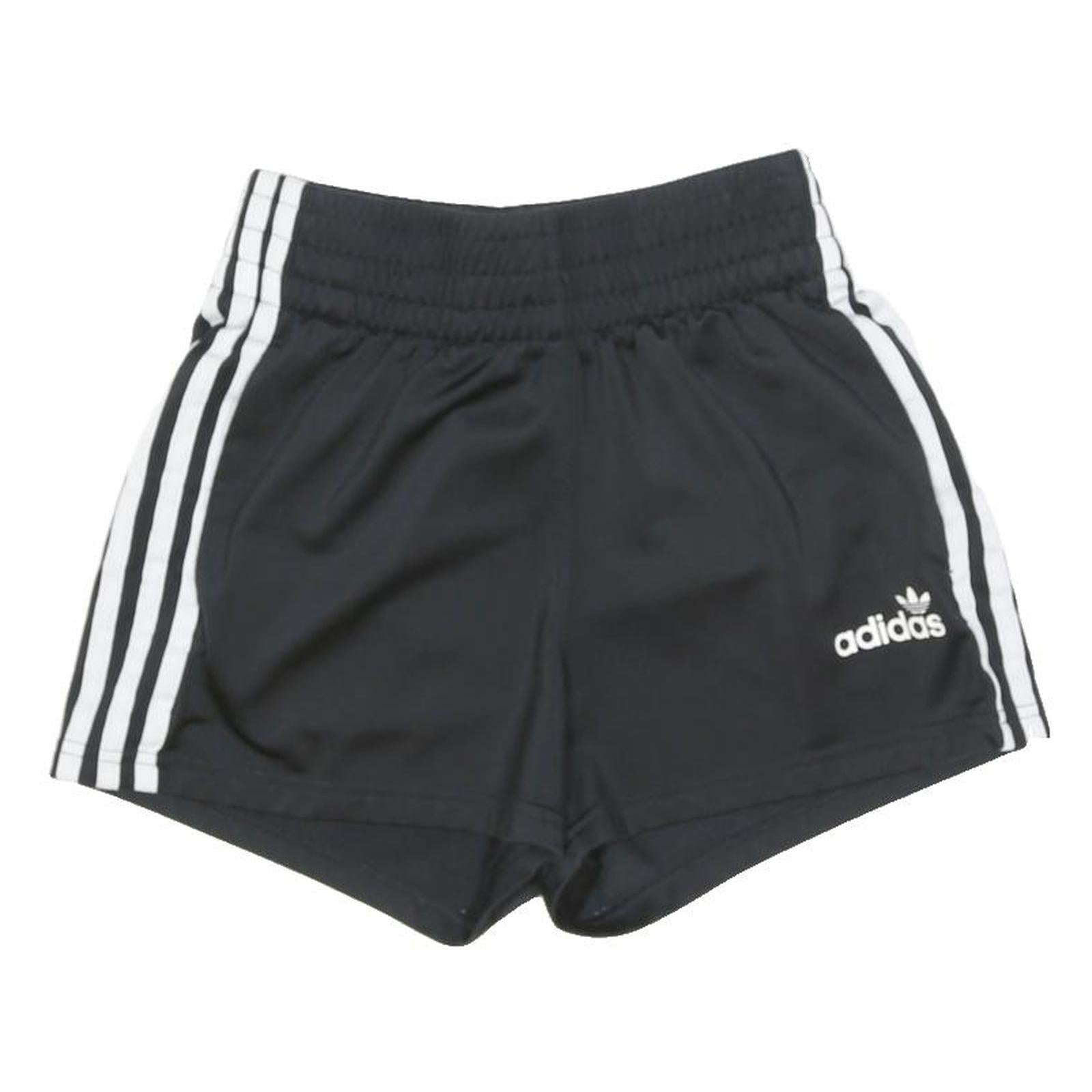 ADIDAS ORIGINALS Womens Black Casual Shorts UK 4 W22 Polyester Stripe