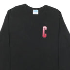 CHAMPION Mens Black Long Sleeve Crew Neck Cotton Blend L Logo T-Shirt