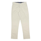 DICKIES Mens Cotton Blend Beige Slim Trousers W31 L30 Zip Casual Workwear