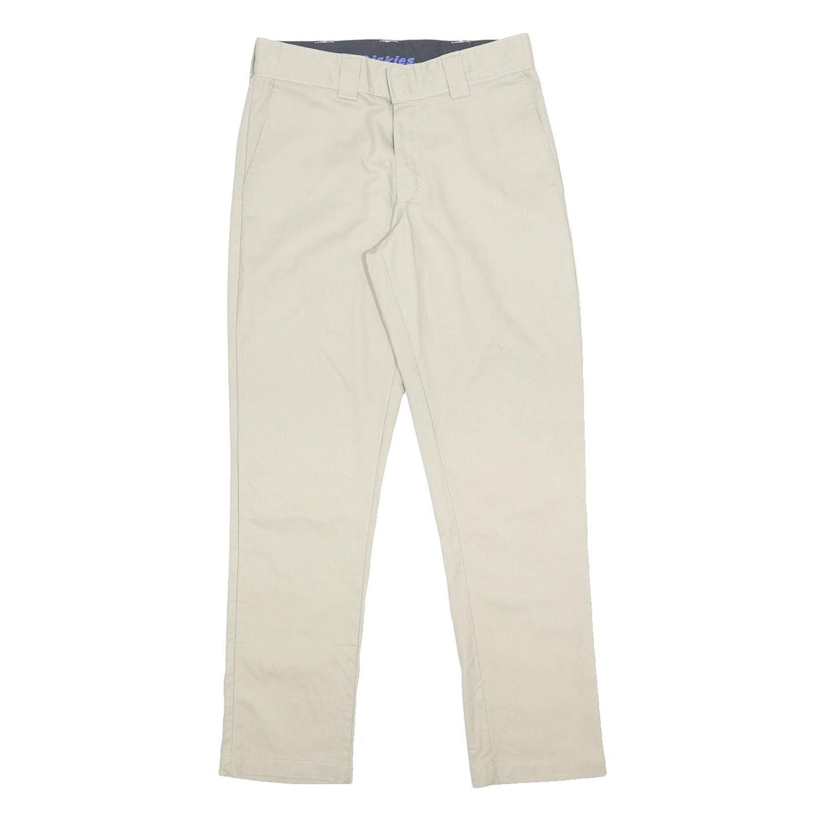 DICKIES Mens Cotton Blend Beige Slim Trousers W31 L30 Zip Casual Workwear