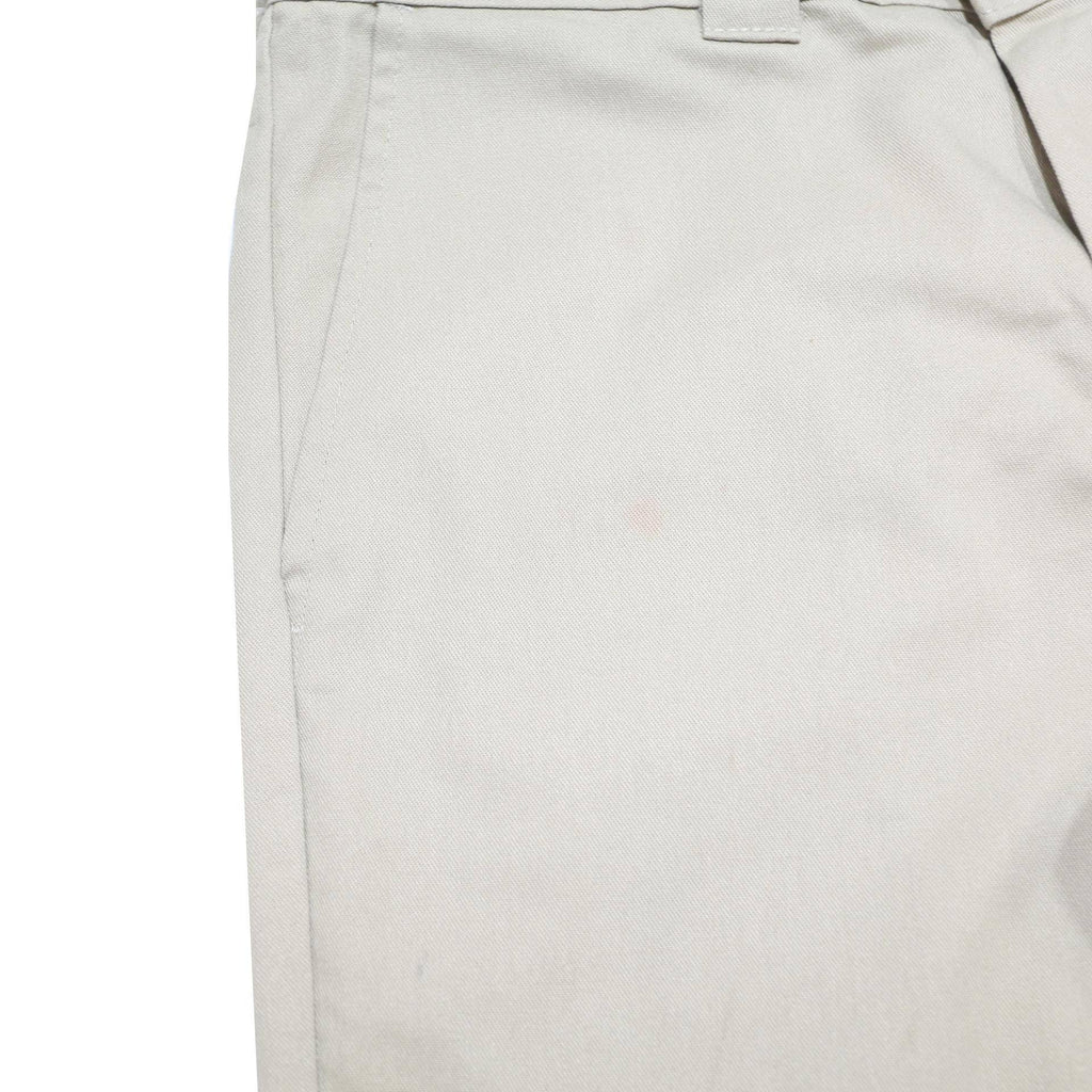 DICKIES Mens Cotton Blend Beige Slim Trousers W31 L30 Zip Casual Workwear