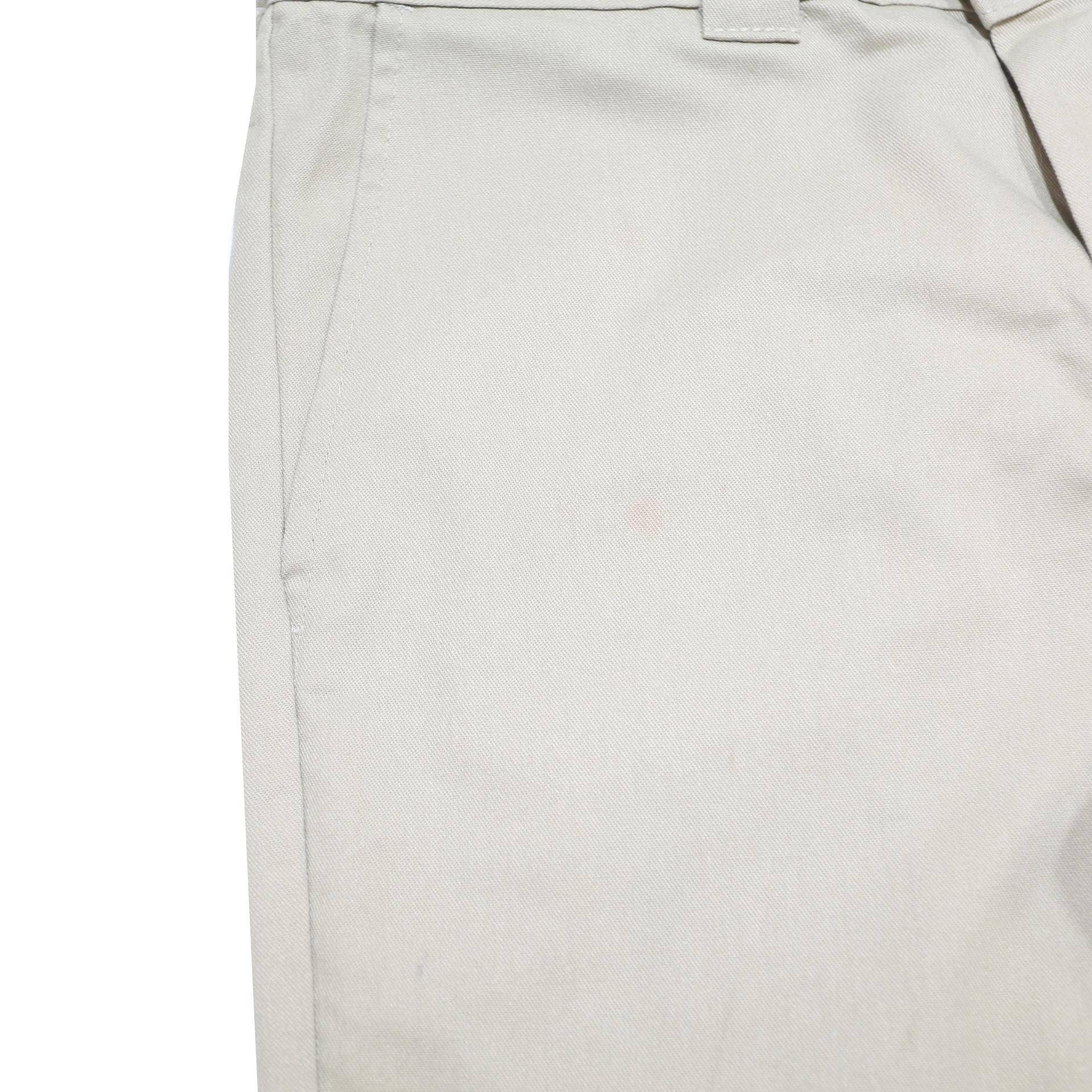 DICKIES Mens Cotton Blend Beige Slim Trousers W31 L30 Zip Casual Workwear