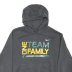 NIKE Mens Black Hoodie L One Team Family Graphic Sports Sweatshirt